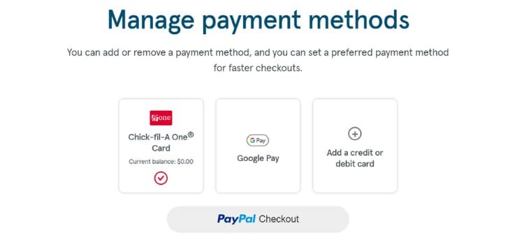 Payment Methods Available at Chick-fil-A